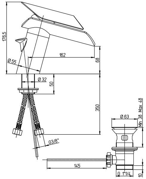 Paini Morgana 73CR211LZKM смеситель для раковины с донным клапаном - Вид №3