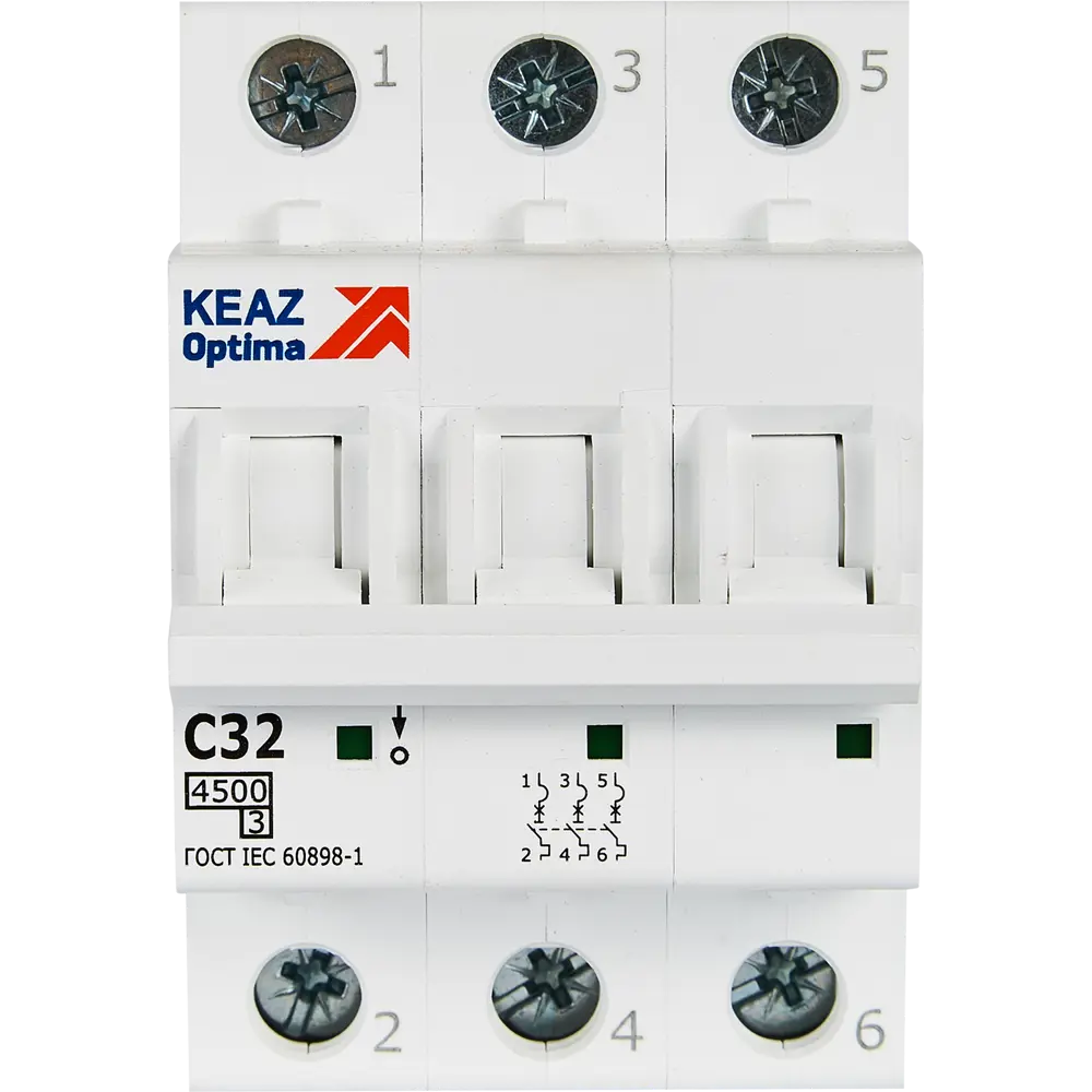 Автоматический выключатель КЭАЗ Opti Din BM63 3P 32A для надежной защиты электросети 89206644 STLM-1118937 - Вид №1