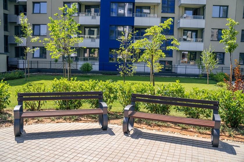 ENCHO ENCHEV - ETE Скамья из дерева и металла со спинкой  87  - Вид №1