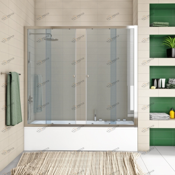 190X160GV864 Душевое ограждения на борт вынны GUTEWETTER Германия SHAPE