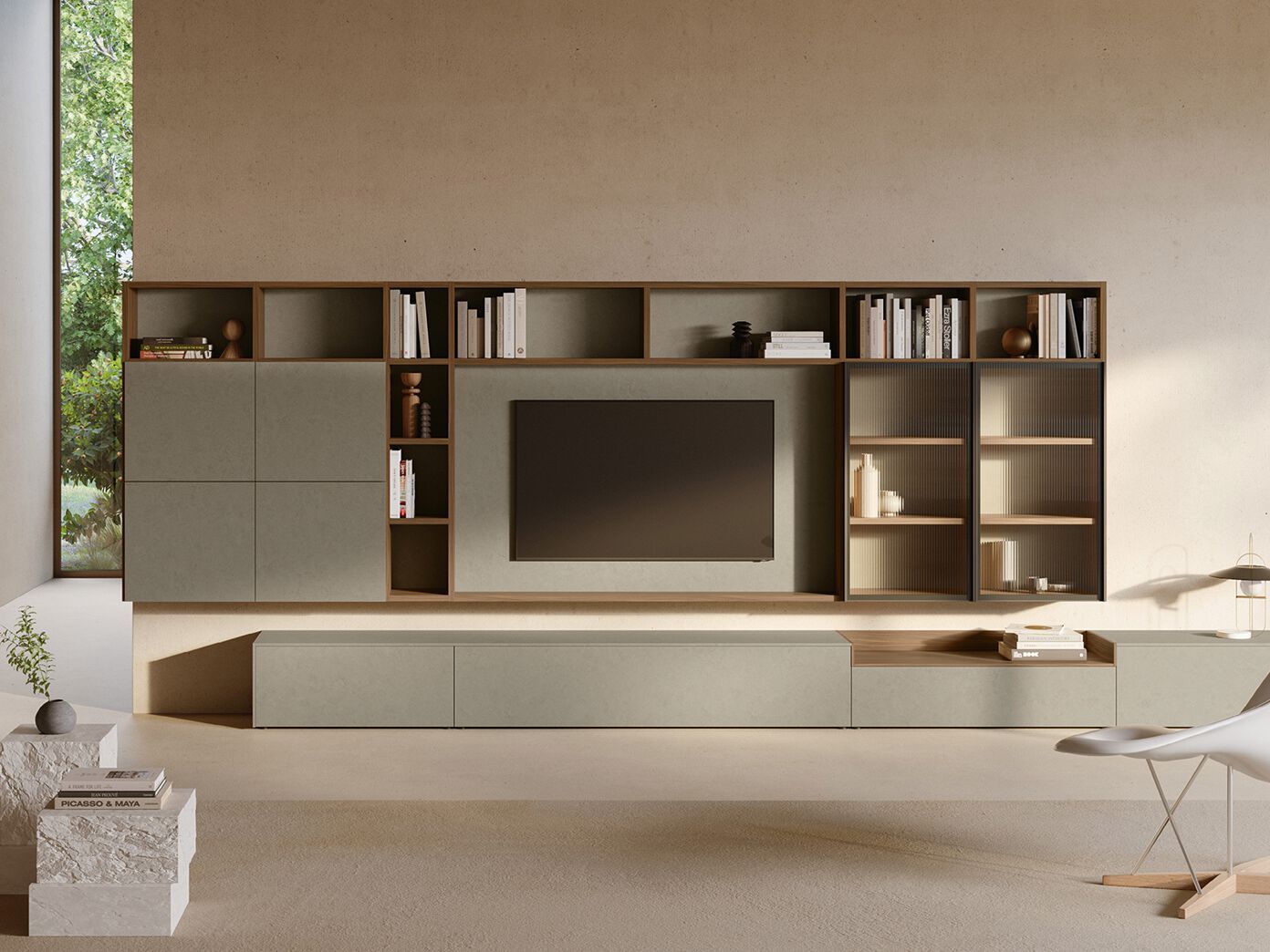 Оборудованная стена с ТВ-стойкой Zalf Modulor ARCH-00102794