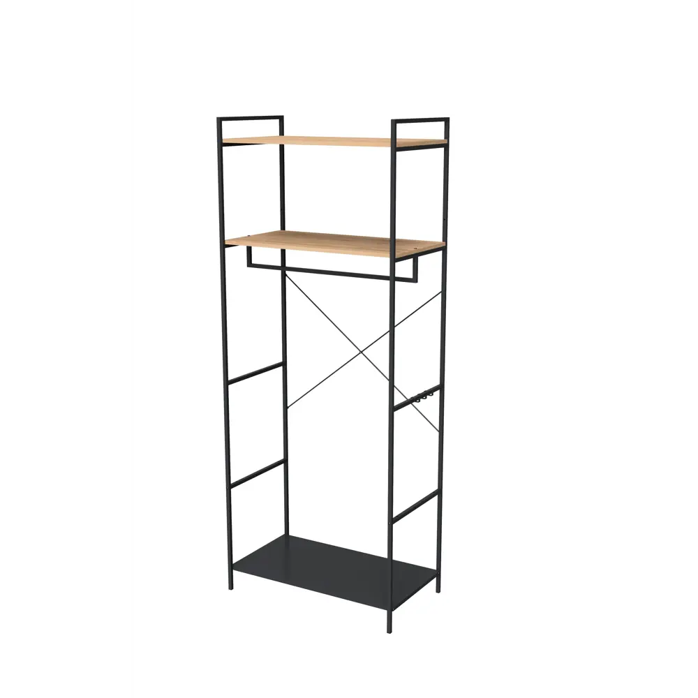 Вешалка напольная Spaceo 80x200x45 см металл цвет бежевый чёрный Вешалка гардеробная STLM-2031035 - Вид №2