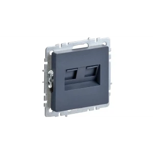 Розетка двойная встраиваемая IEK Brite РК/Т12-БрМ RJ45 цвет маренго 89361854 STLM-2188051