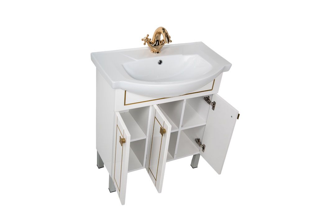 Мебель для ванной Aquanet Честер 75 белый/золото 00186330 - Вид №3