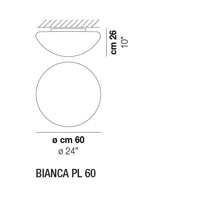 Vistosi Bianca PL60 bian светильник настенно-потолочный 55207 - Вид №3