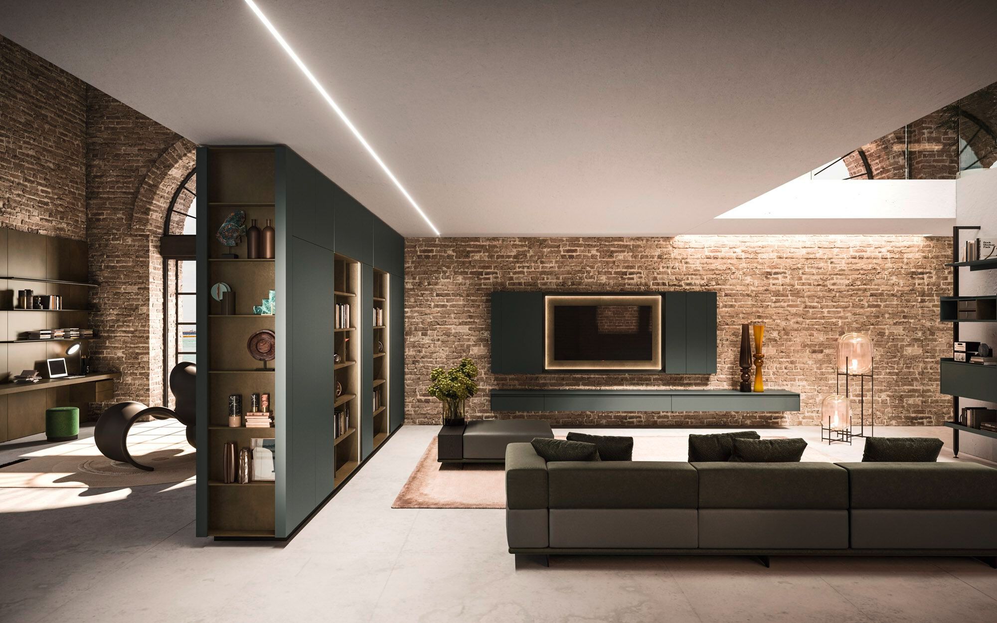 Алюминиевый и деревянный шкаф для телевизора Arrital Feeling Home ARCH-00140616 - Вид №3