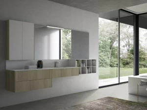 Ideagroup Тумба под умывальник из дерева с зеркалом Sense