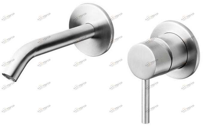 JEE-O Смеситель для умывальника настенный из нержавеющей стали на 2 отверстия Slimline 800-1500/3/4