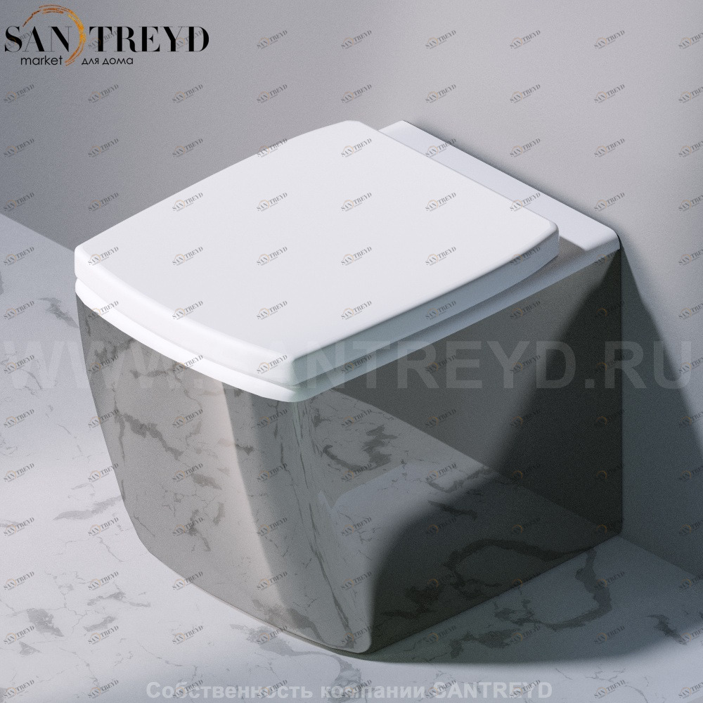 S501.251 Приставной унитаз напольный Хромированный A. e T. Italia SQUARE Италия AeT ITALIA