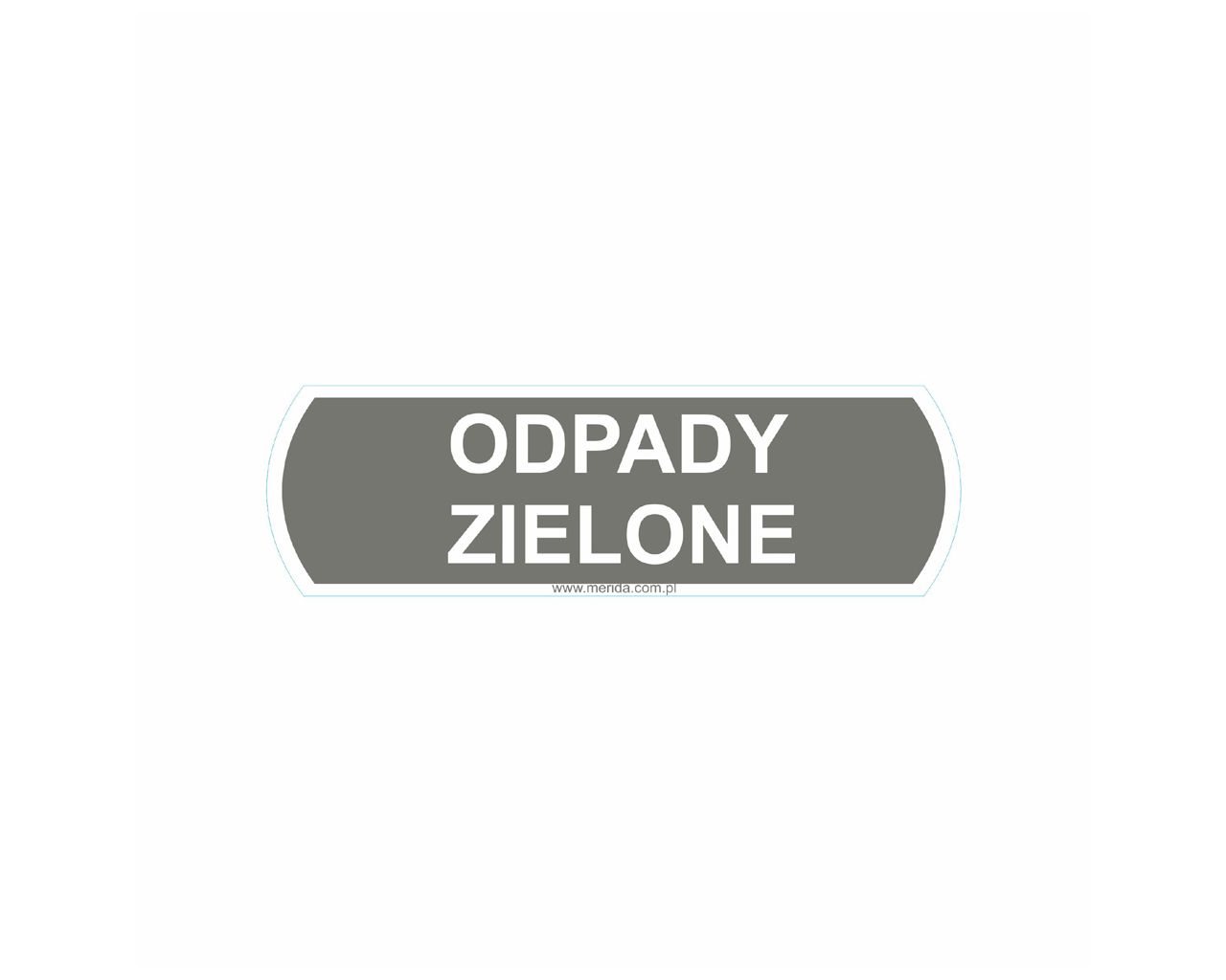 DX678 НАКЛЕЙКА ДЛЯ ГРУЗОВОГО БАКА - ЗЕЛЕНЫЕ ОТХОДЫ, БОЛЬШАЯ, РАЗМЕР 14,5 Х 4,4 СМ Merida 
