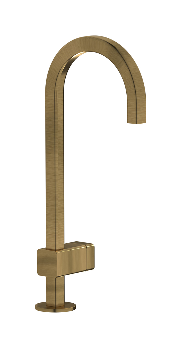 Монорычажный прогрессивный смеситель на раковину в комплекте с донным клапаном. WE ARE IB eo200mb_3 Modern Bronze Elio