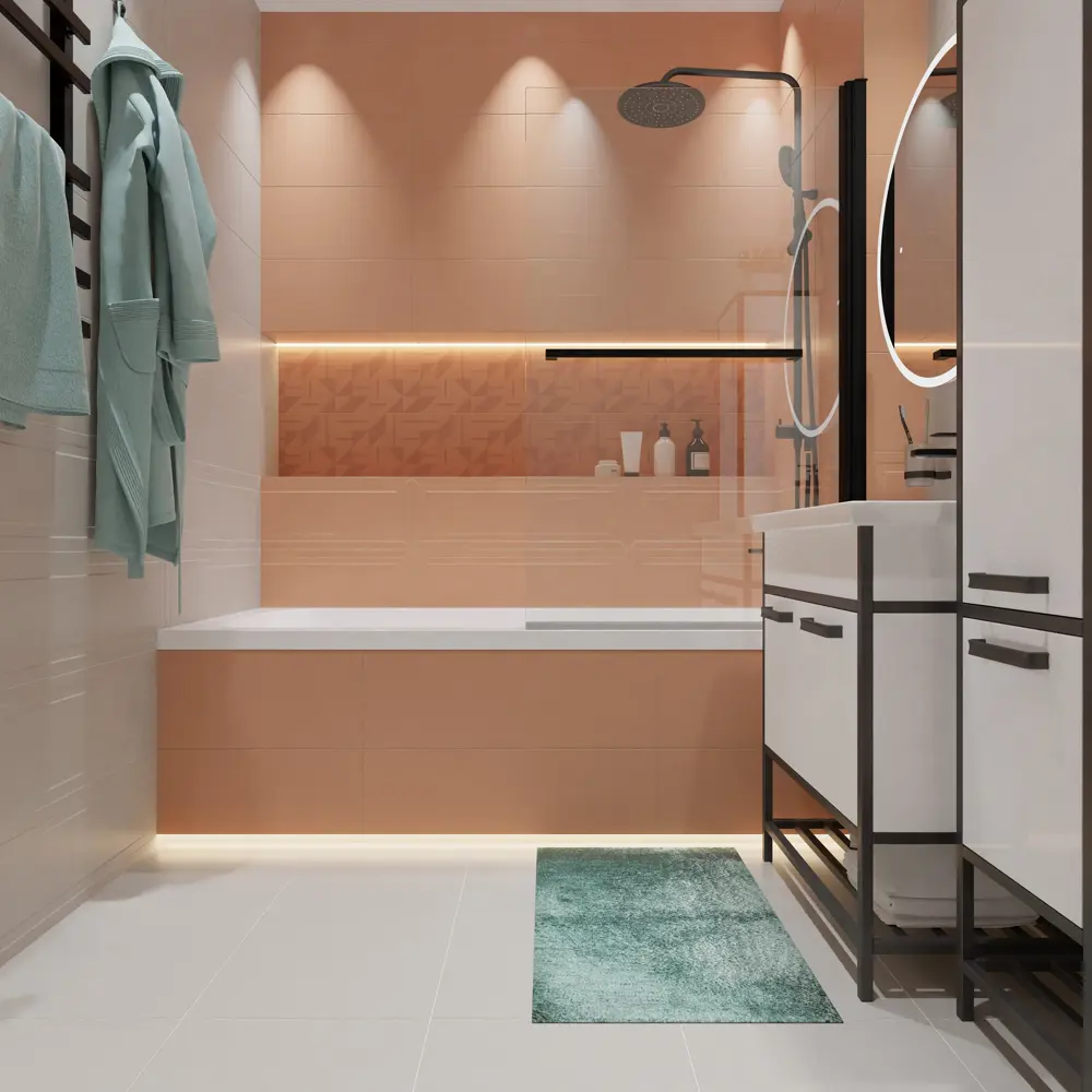 Плитка настенная Керамин Сонет 1Д 25x75 см 1.69 м² матовая цвет розовый STLM-2182343 - Вид №7