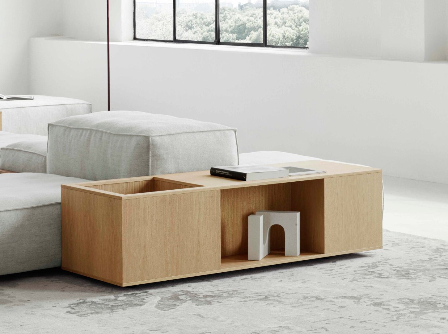 Журнальный столик из МДФ с отсеком для хранения Living Divani Extrasoft ARCH-00123913