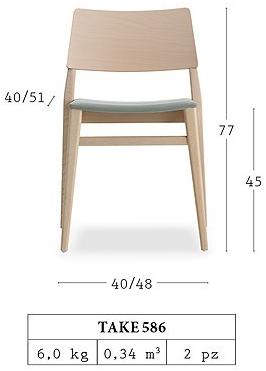Billiani Стул из бука и ткани Take 586 - Вид №3