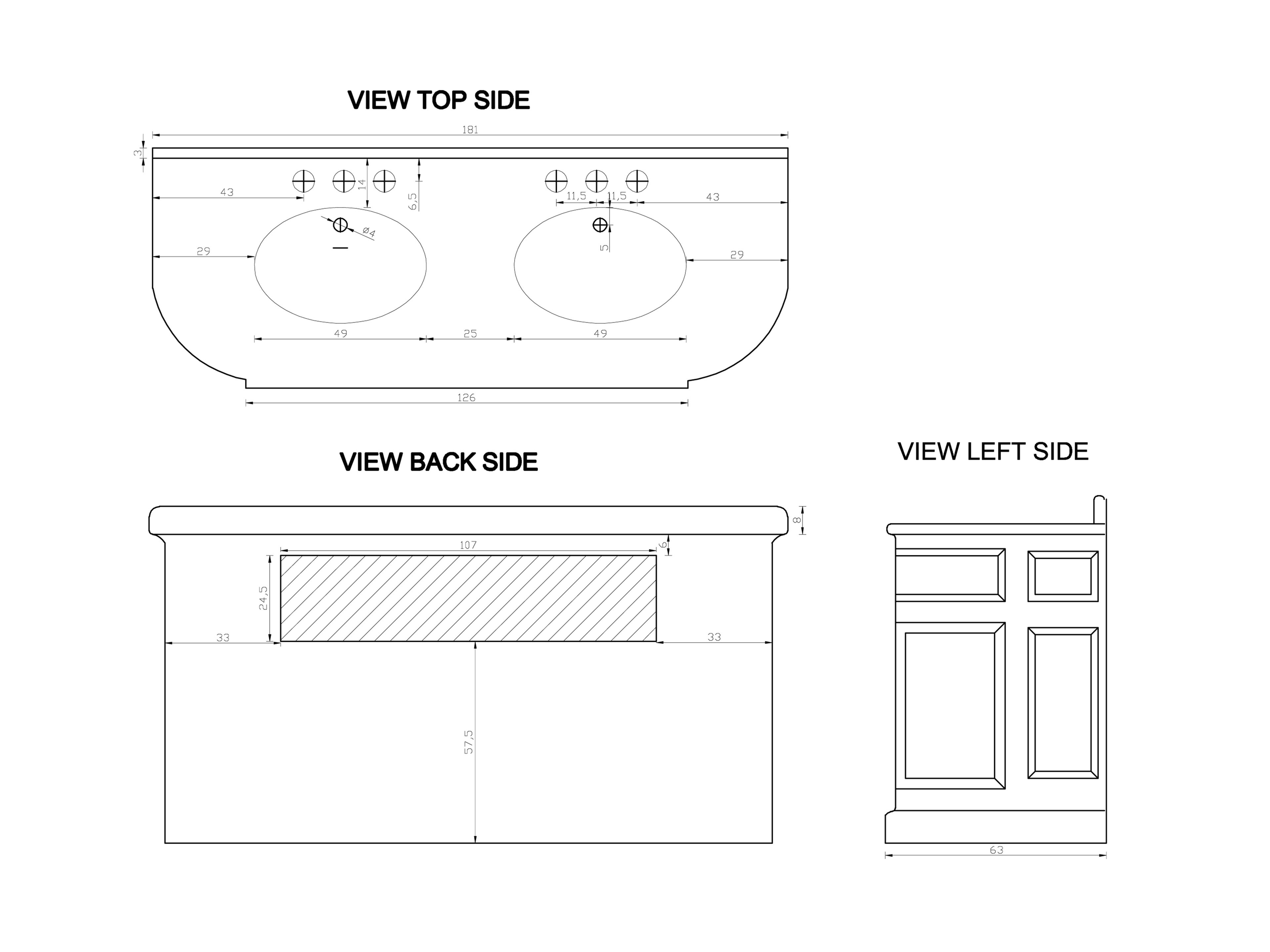 Двойной дубовый умывальник с дверцами rvb FLAMANT BUTLER ARCH-00048545 - Вид №1