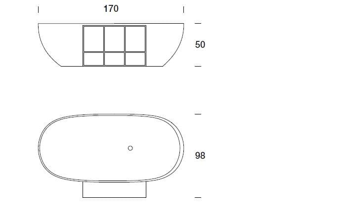 Овальная ванна в центре комнаты в акуле с книжным шкафом Rexa HOLE ARCH-00000892 - Вид №1