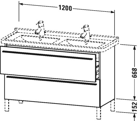 XL653802222 X-Large Тумбочка напольная Белый глянцевый декор Duravit - Вид №1