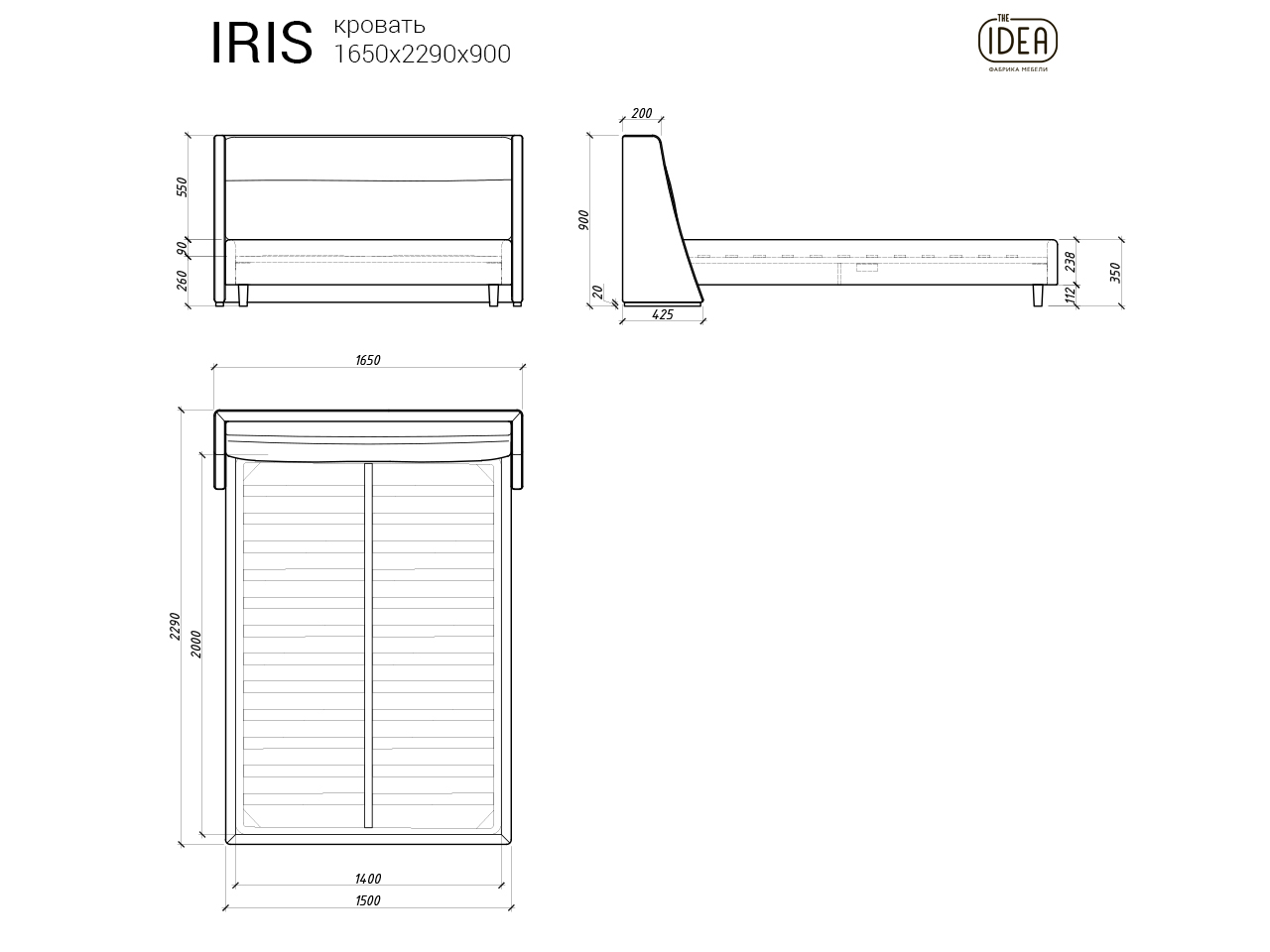 кровать IRIS 414 The IDEA кровать IRIS 414  - Вид №10