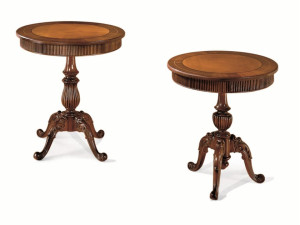 Круглый деревянный стол для гостиной со спицами