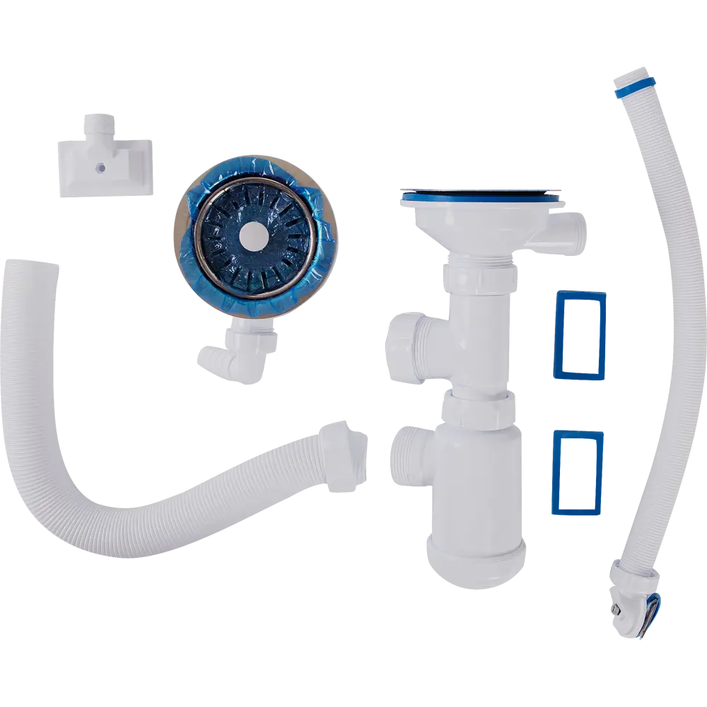 Сифон для кухонной мойки двойной Alpine 31/2 с переливом Santreyd STLM-2022375 - Вид №1