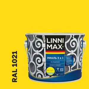 LINNIMAX Грунт-эмаль 3 в 1 для защиты от ржавчины, желтая 89349587