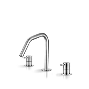 Смеситель на три отверстия для умывальника с изливом DEC203 linki