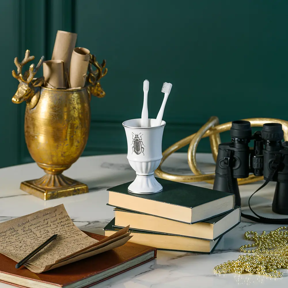 Стакан для зубных щеток Buzz Fauna керамика цвет белый Santreyd STLM-2163510 - Вид №4