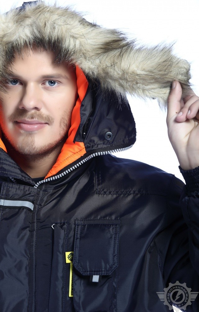 61390 Куртка "Север" зимняя темно-синяя  Зимняя спецодежда  размер 44-46/158-164  - Вид №14