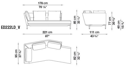 B&B Italia Дормез из ткани Édouard EDOUARD sun-id-1388872 - Вид №5