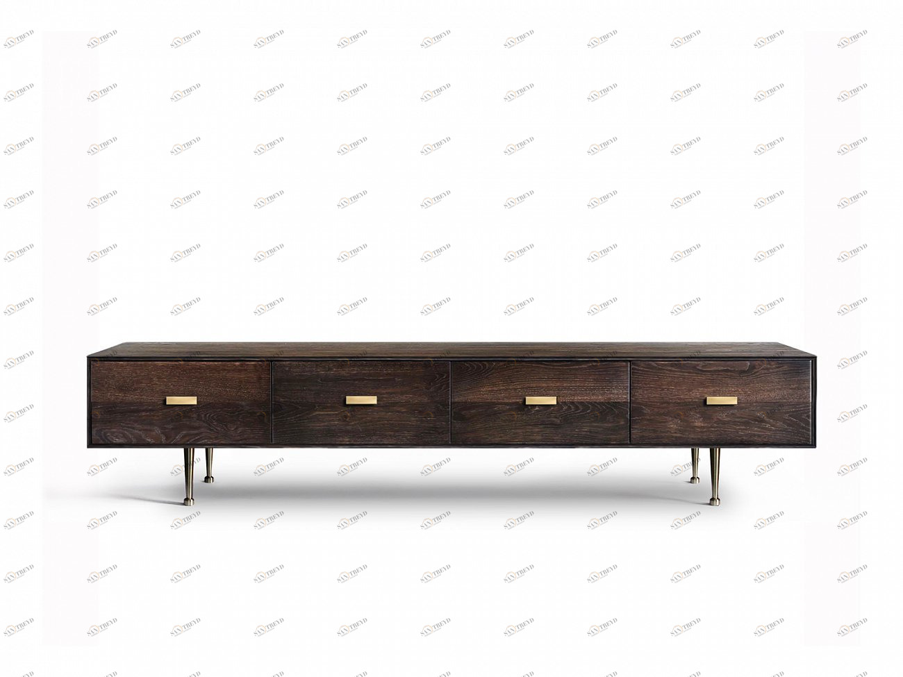 Тумба под телевизор с 4 ящиками ясень кофейный Bullwood ACWD BULLWOOD 00-3981912 Коричневый 