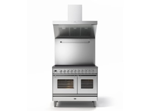 Стальная отдельно стоящая кухня с индукционной плитой