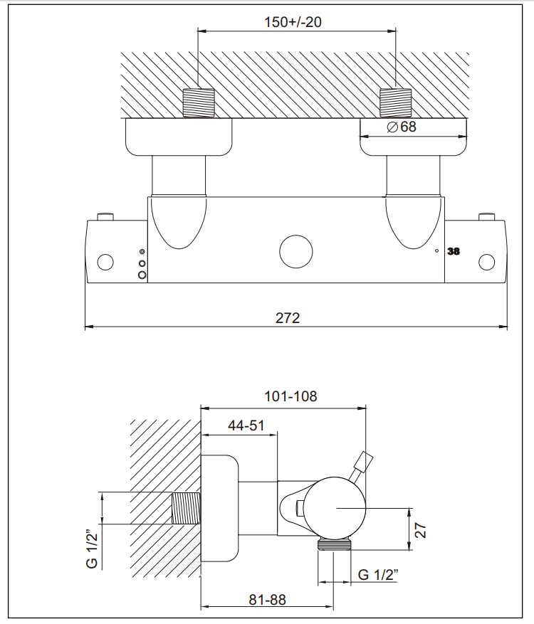 Термостат для душа Kaja Ipuri 34710-С 34710С - Вид №1