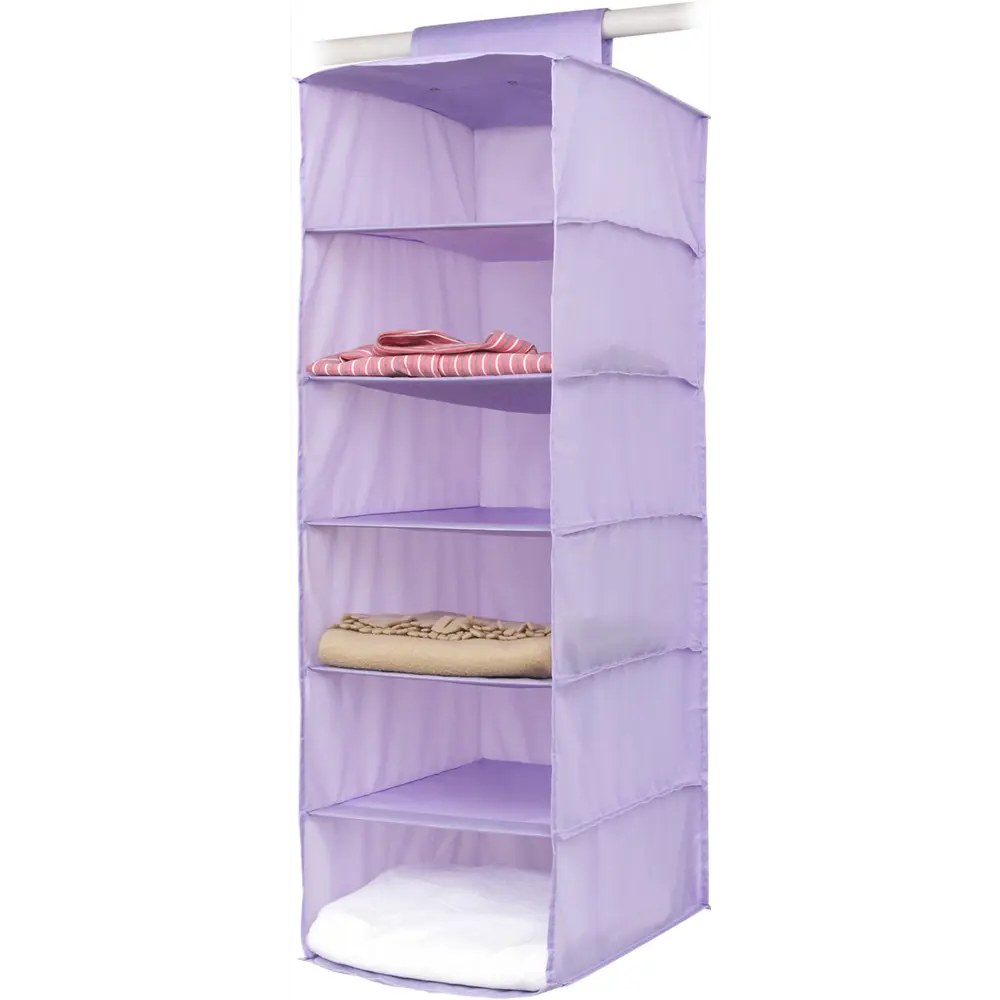 Органайзер подвесной Spaceo 6 полок 30х40х90 см цвет фиолетовый STLM-2170965