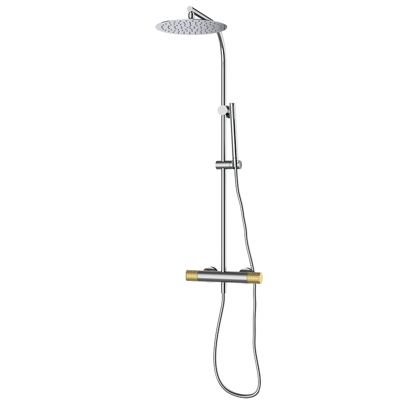 75425707 PREMIUM Хром душ термостатический с колонкой Хромированное Золото GRB MIXERS 
