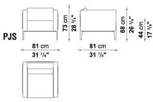 B&B Italia Project Кресло с обивкой из ткани с подлокотниками Jean 2013 sun-id-1368647 - Вид №3