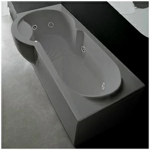 Ванна Gruppo treesse Simona V5677-SX-SE серая с гидромассажем прямоугольная правая