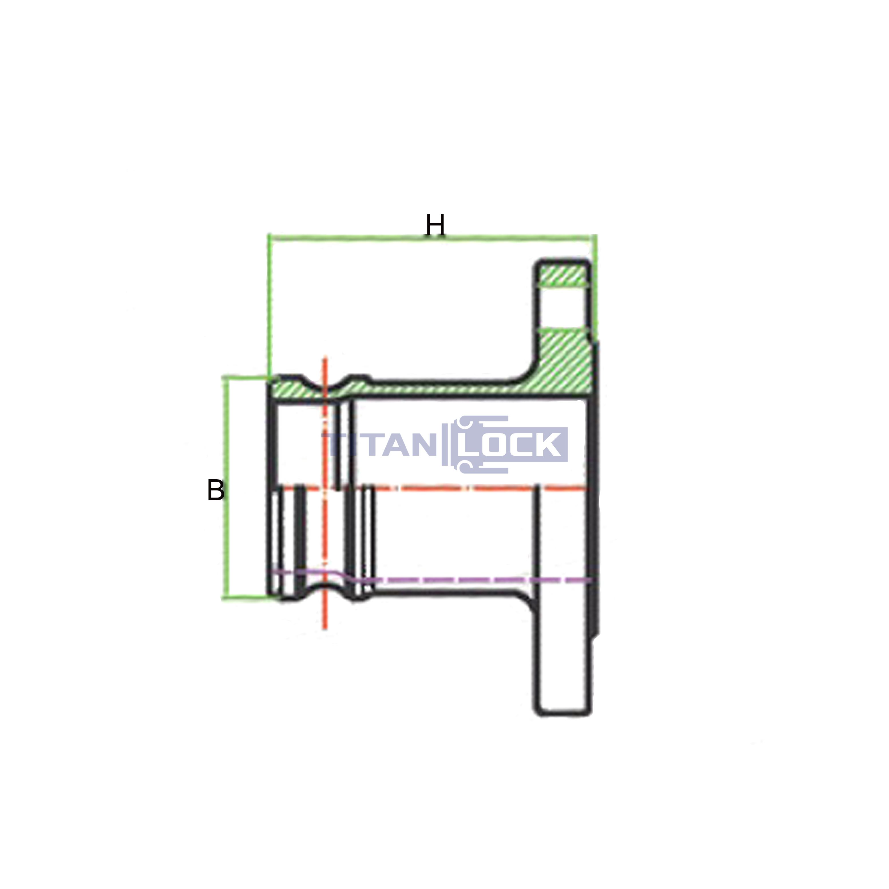 Камлок нержавеющий тип FA, ниппель с фланцем 1 1/2", AISI316, TL150FASS TITAN LOCK  - Вид №2