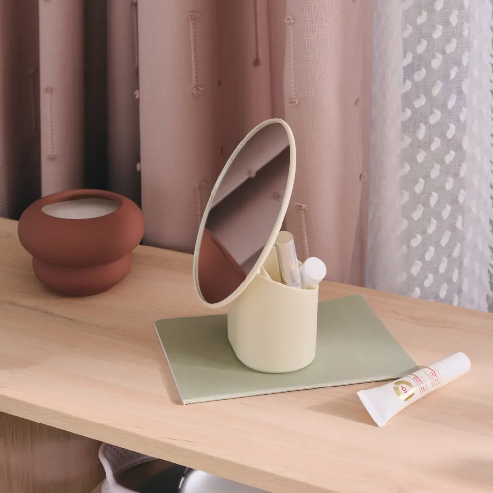 Декоративное зеркало овальное 17x20.5 см пластик цвет бежевый Santreyd STLM-2177049 - Вид №3