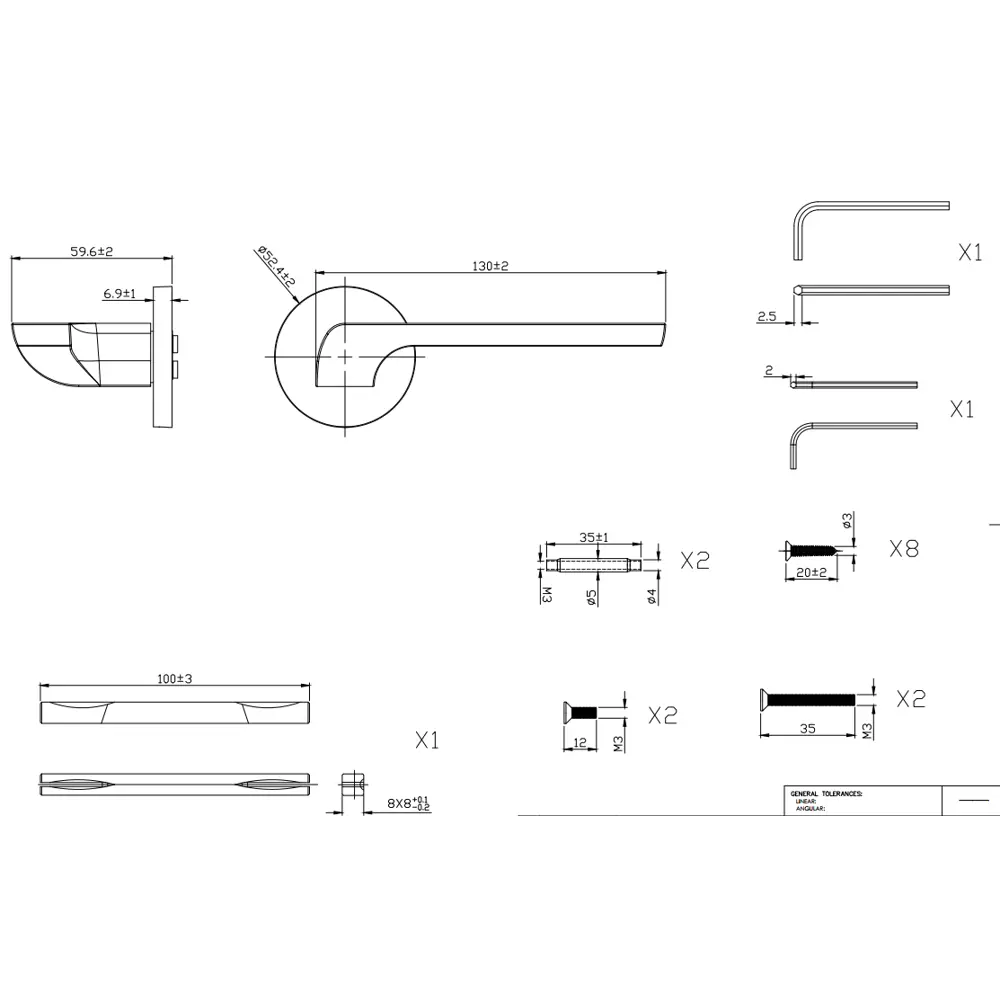 Дверная ручка на розетке KREAFORTA Вихра без запирания цвет никель STLM-2019719 - Вид №5