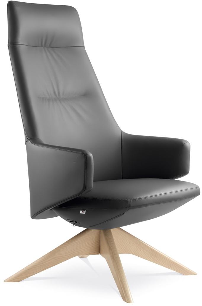 LD Seating Кожаное кресло для руководителя с подголовником Melody lounge Xl-br-sys, fw - Вид №1