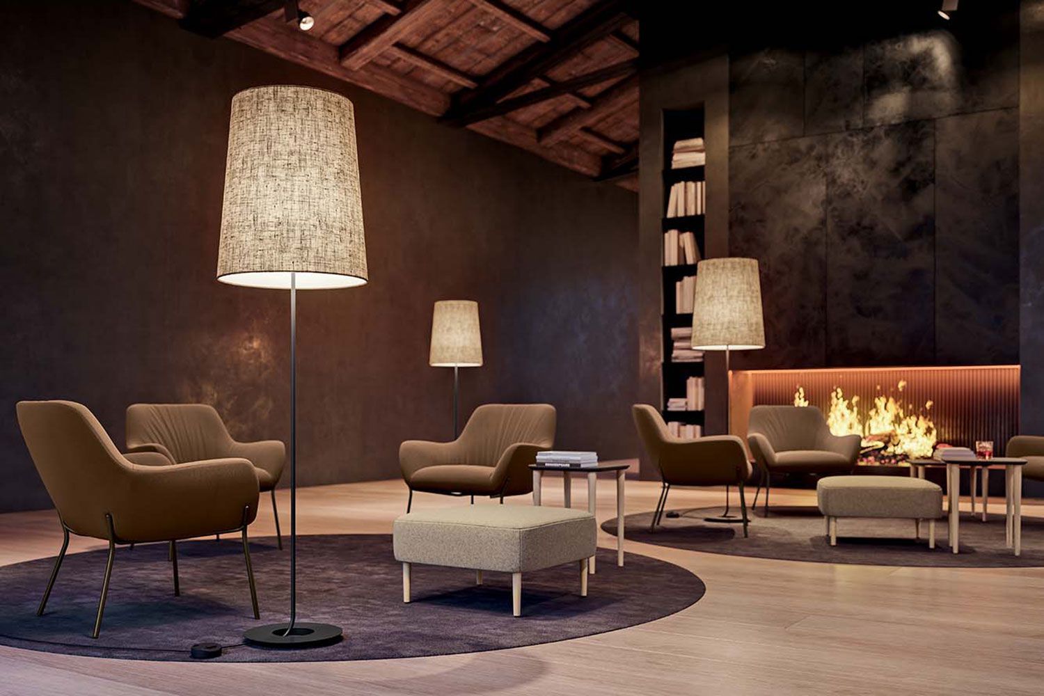 Напольная лампа из ткани и металла Quadrifoglio Group Design Lighting ARCH-00132835 - Вид №1