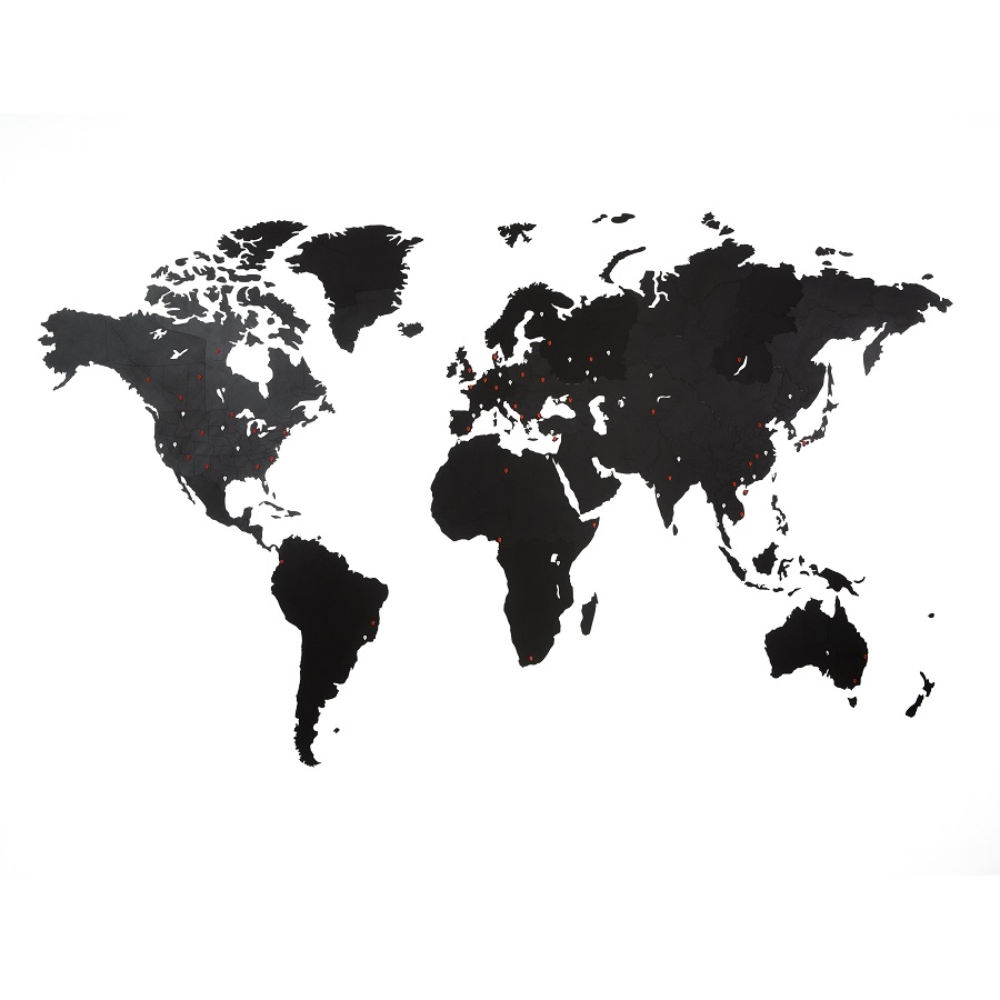 1805 Карта-пазл wall decoration giant, 280х170 см, черная Mimi 