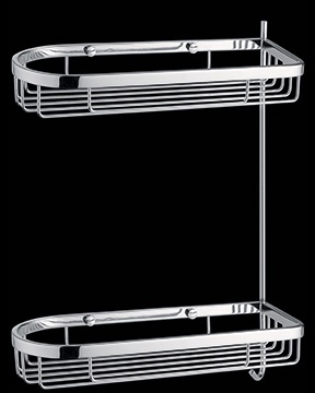 GH162 Мыльница для душевой кабины, подвесная, сетчатая, двухъярусная, с крючком, латунная bagno&associati Complementi