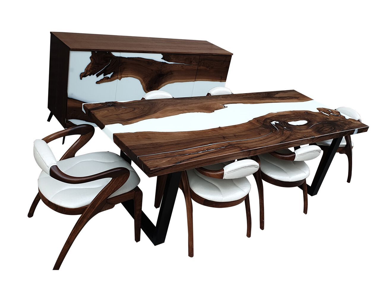 Обеденный набор из дерева и смолы Legnor LEG2408732 ARCH-00009592 - Вид №1