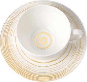 10551139 Dibbern Чашка чайно-кофейная с блюдцем Dibbern Золотые жемчужины 250мл, фарфор Фарфор костяной