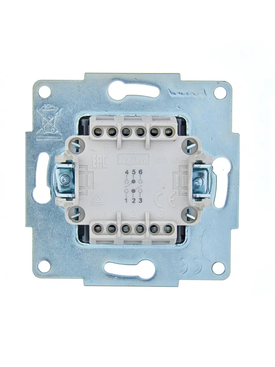 ASTI Выключатель проходной двойной чёрный бархат механизм LEZARD 7081-4288-106 - Вид №1