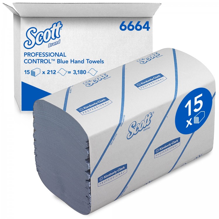 6664 Kimberly Clark Полотенца бумажные листовые Kimberly Clark Perfomance 6664 H2 Z-сложения 1-слойные в пачке по 212 листа 