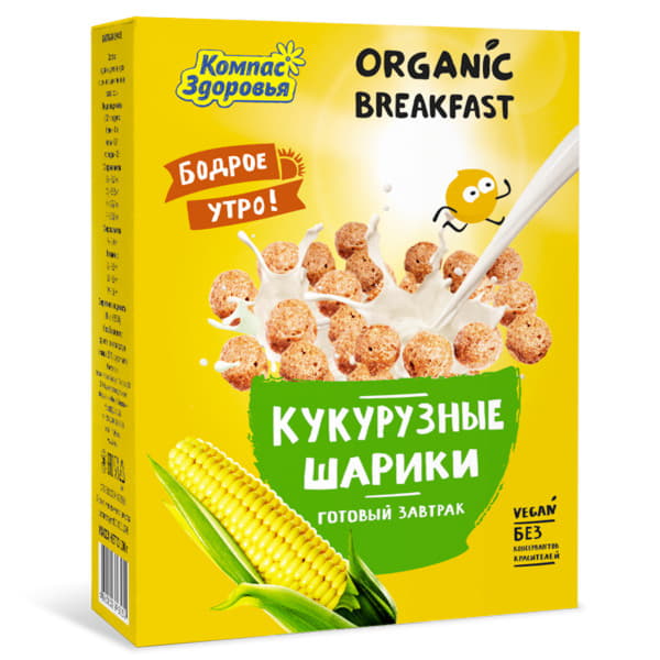 Шарики Кукурузные Компас Здоровья 100 г Santreyd 12934 - Вид №1