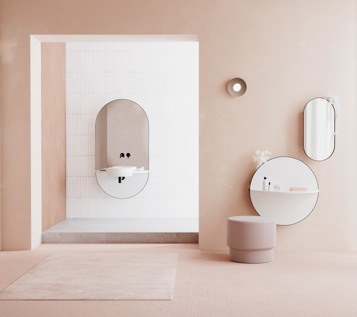 Ex.T ARCO Консоль с раковиной, зеркалом и посудой EXARCO/NE  - Вид №2