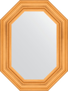 BY 7205 Зеркало в багетной раме - травленое золото 99 mm EVOFORM Octagon